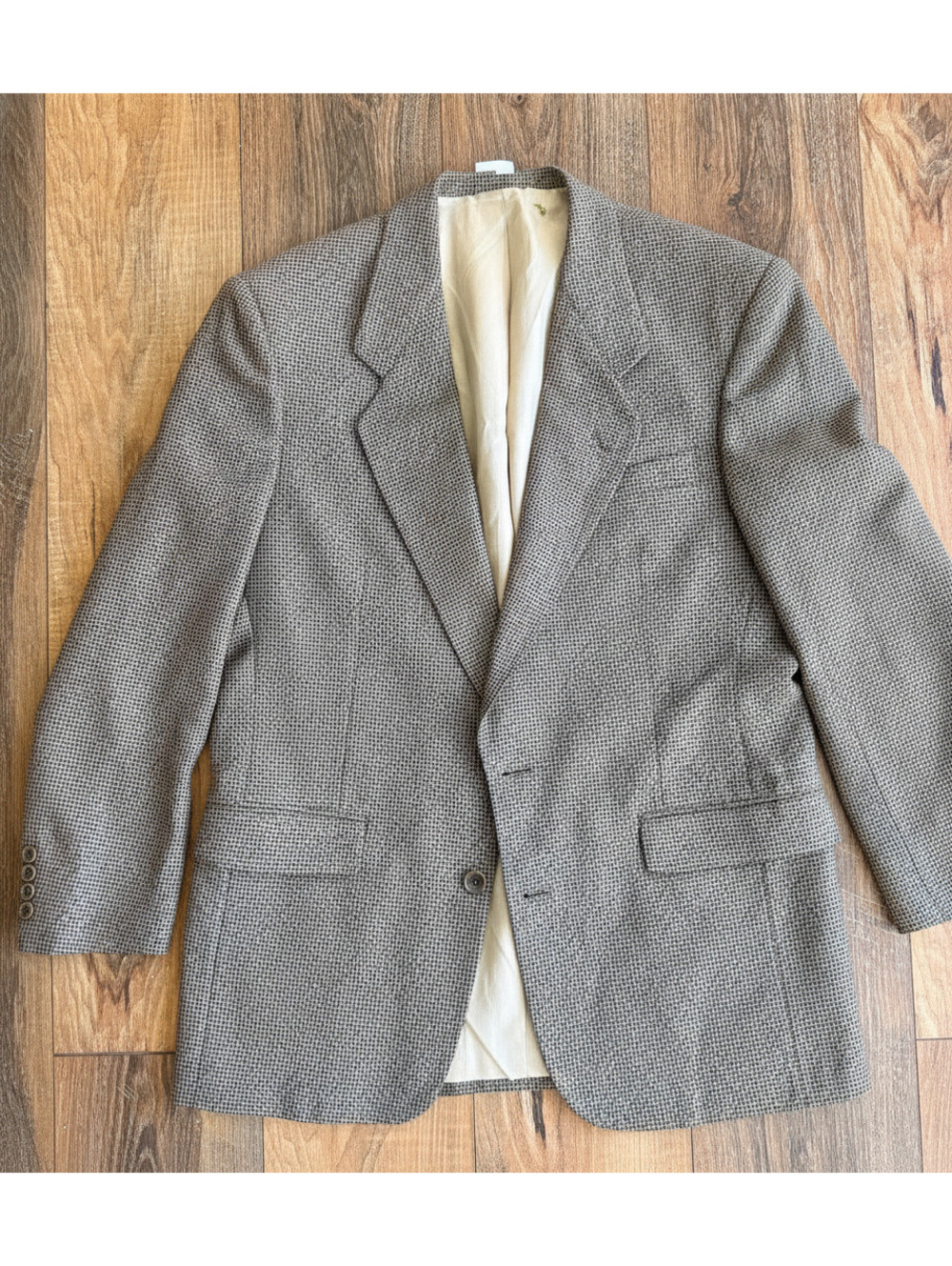 Christian Dior Monsieur Men's Vintage Houndstooth Wool Blazer Jacket with Blue &